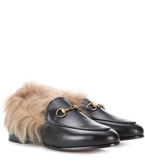 fur loafers gucci